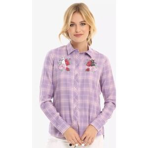 Sailor Moon Luna & Artemis Floral Flannel Womens Medium Button Up Shirt BoxLunch
